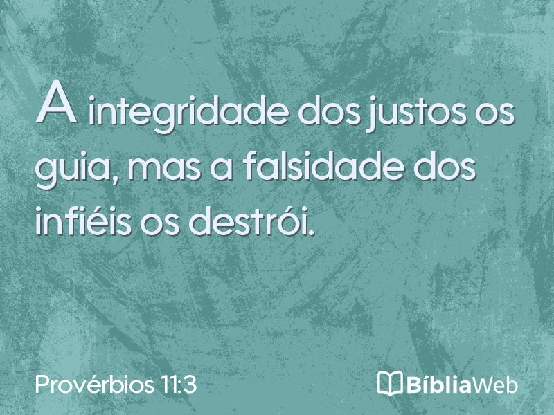 Provérbios 11:3 em imagem para compartilhar