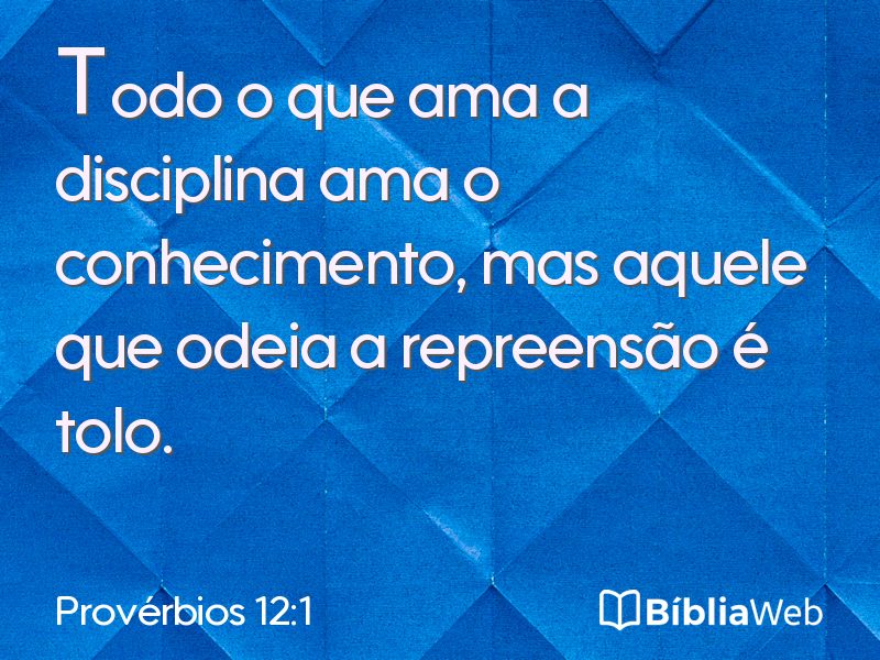 Provérbios 12:1 em imagem para compartilhar