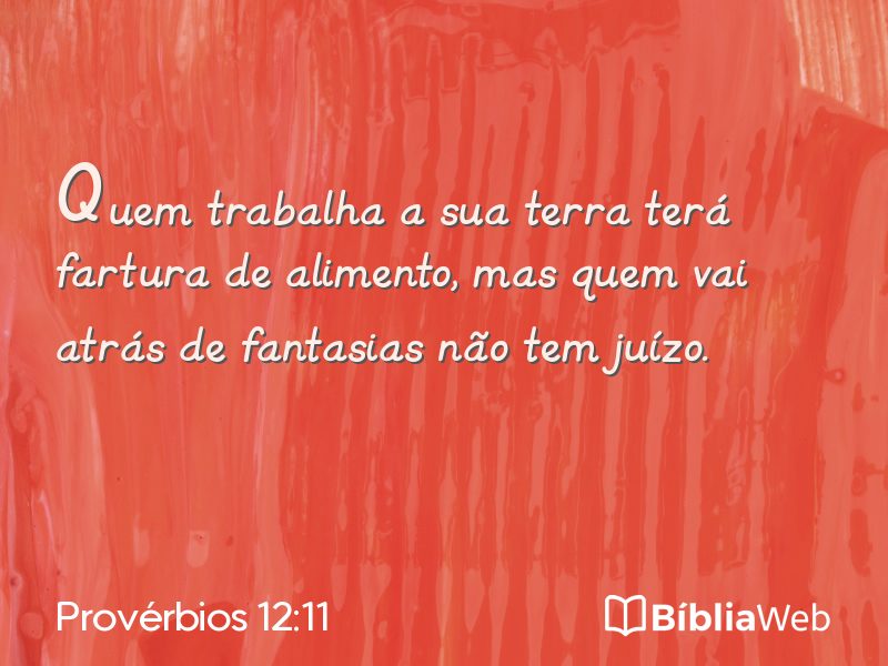 Provérbios 12:11 em imagem para compartilhar