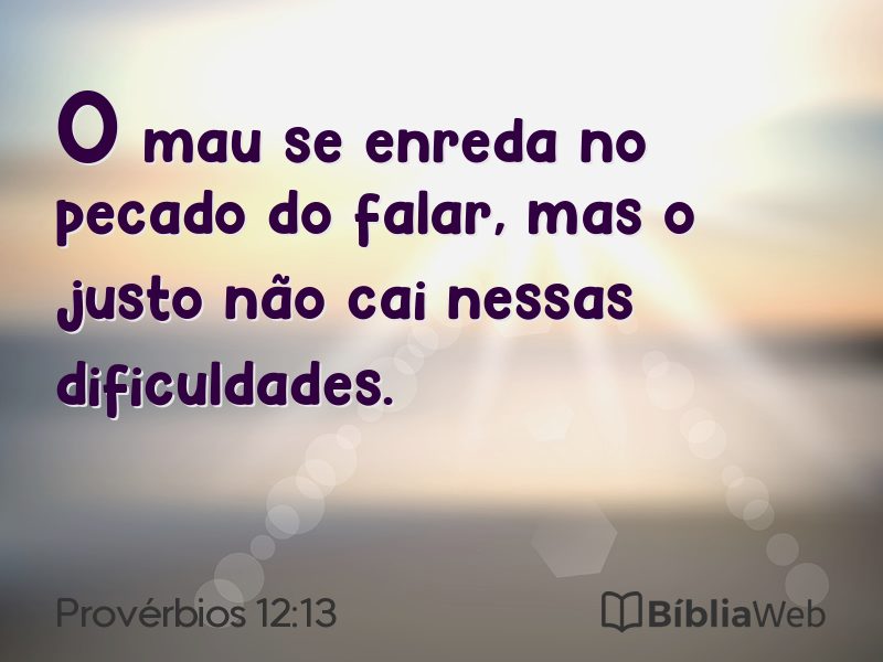 Provérbios 12:13 em imagem para compartilhar