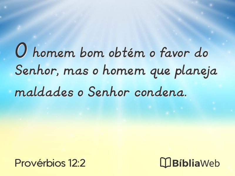 Provérbios 12:2 em imagem para compartilhar