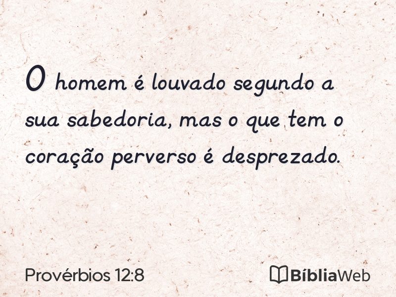 Provérbios 12:8 em imagem para compartilhar