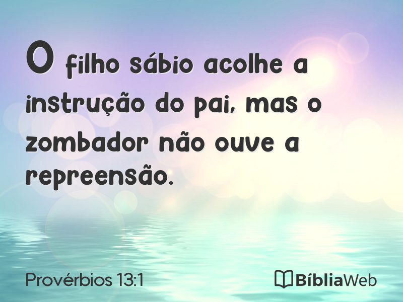 Provérbios 13:1 em imagem para compartilhar