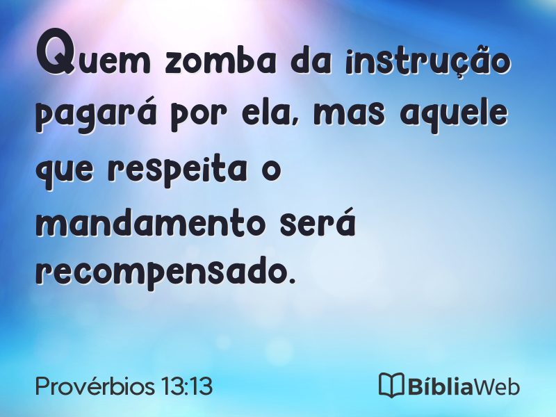 Provérbios 13:13 em imagem para compartilhar