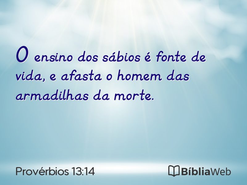 Provérbios 13:14 em imagem para compartilhar