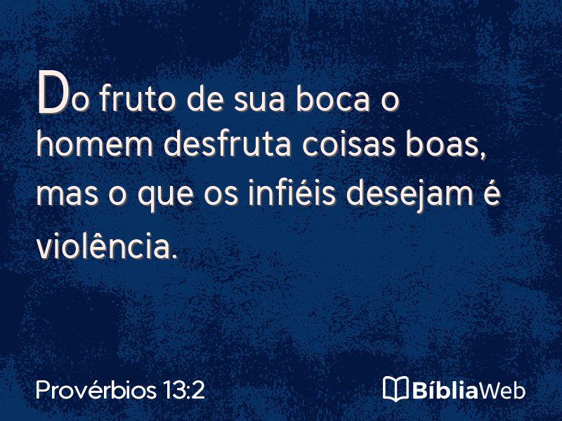 Provérbios 13:2 em imagem para compartilhar