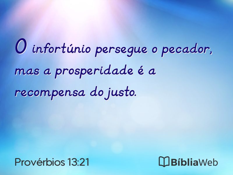 Provérbios 13:21 em imagem para compartilhar