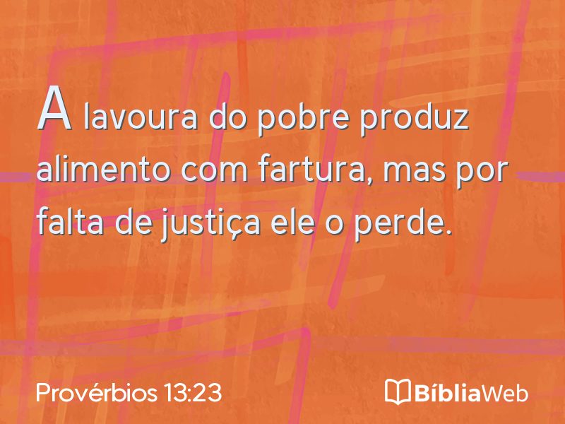 Provérbios 13:23 em imagem para compartilhar
