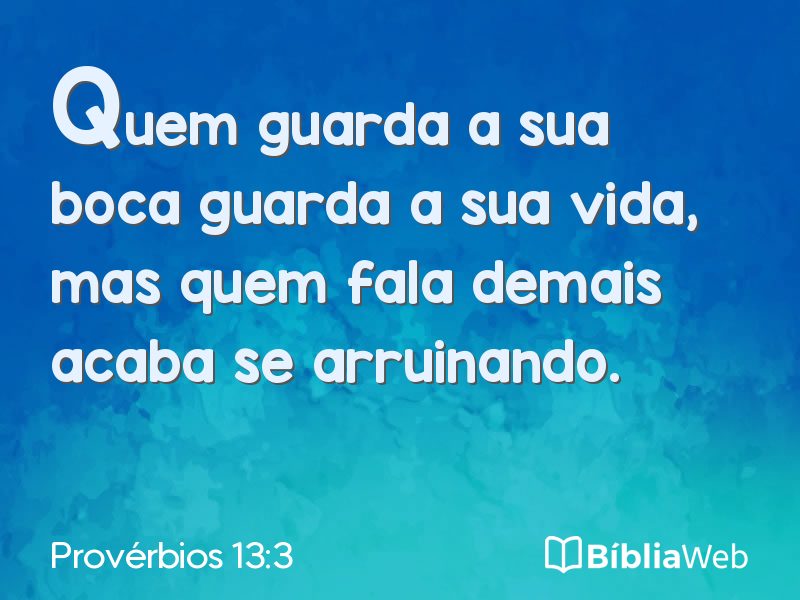 Provérbios 13:3 em imagem para compartilhar