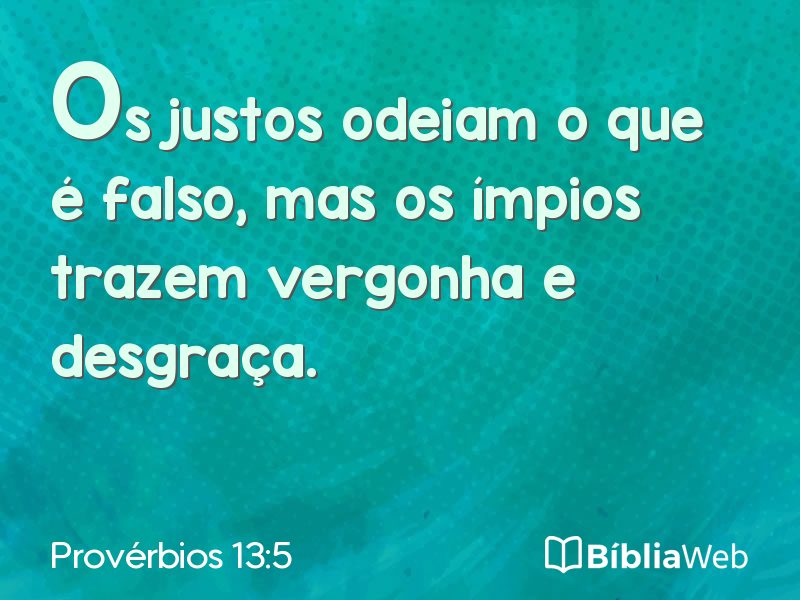 Provérbios 13:5 em imagem para compartilhar