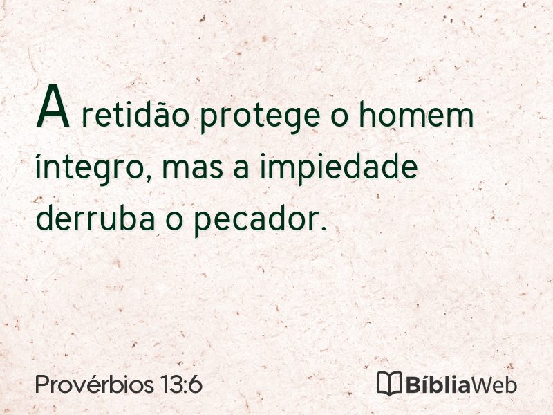 Provérbios 13:6 em imagem para compartilhar