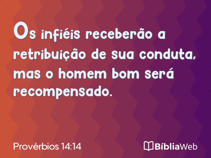 Provérbios 14:14 em imagem para compartilhar
