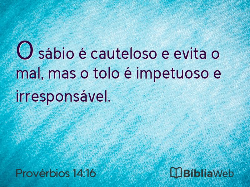 Provérbios 14:16 em imagem para compartilhar