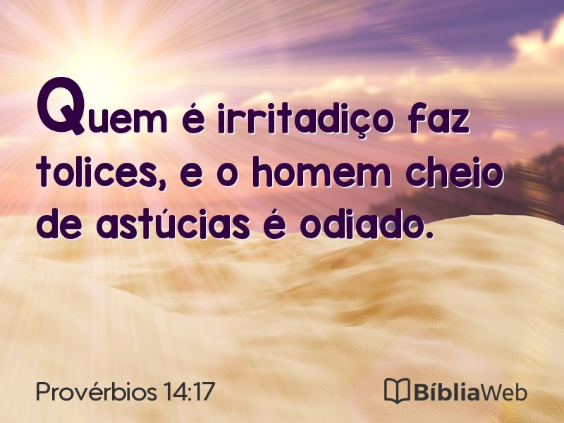 Provérbios 14:17 em imagem para compartilhar