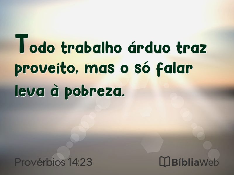 Provérbios 14:23 em imagem para compartilhar
