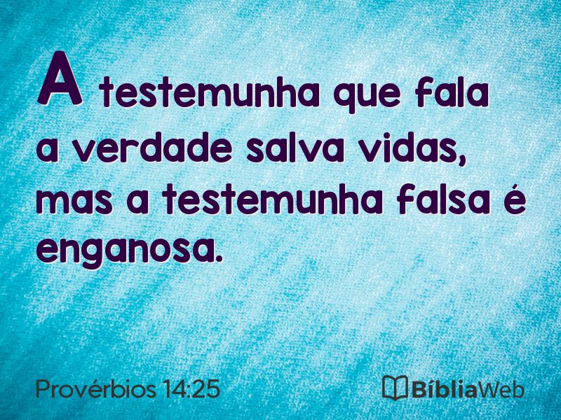Provérbios 14:25 em imagem para compartilhar