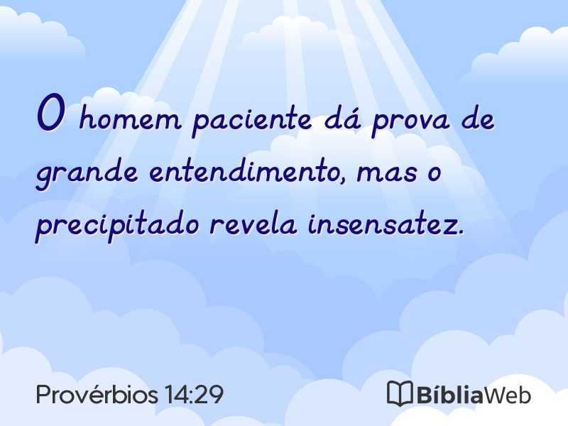 Provérbios 14:29 em imagem para compartilhar