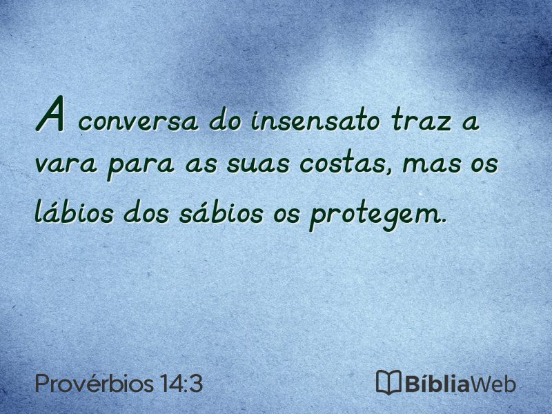 Provérbios 14:3 em imagem para compartilhar