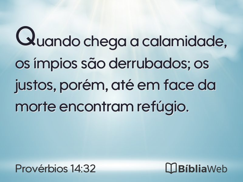 Provérbios 14:32 em imagem para compartilhar