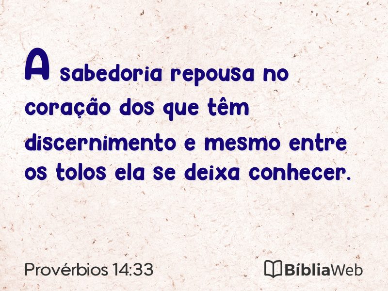 Provérbios 14:33 em imagem para compartilhar
