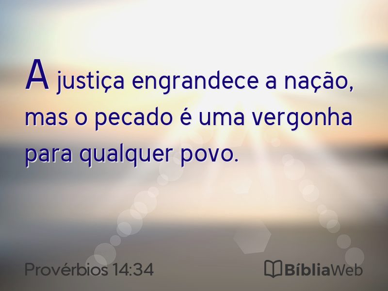 Provérbios 14:34 em imagem para compartilhar