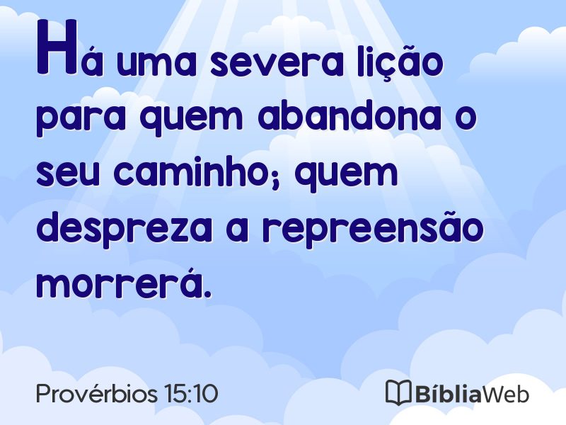 Provérbios 15:10 em imagem para compartilhar