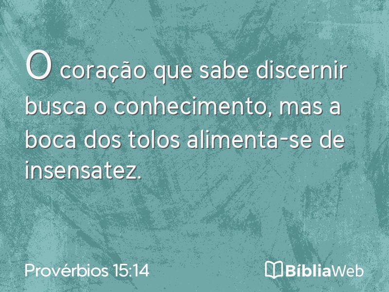 Provérbios 15:14 em imagem para compartilhar