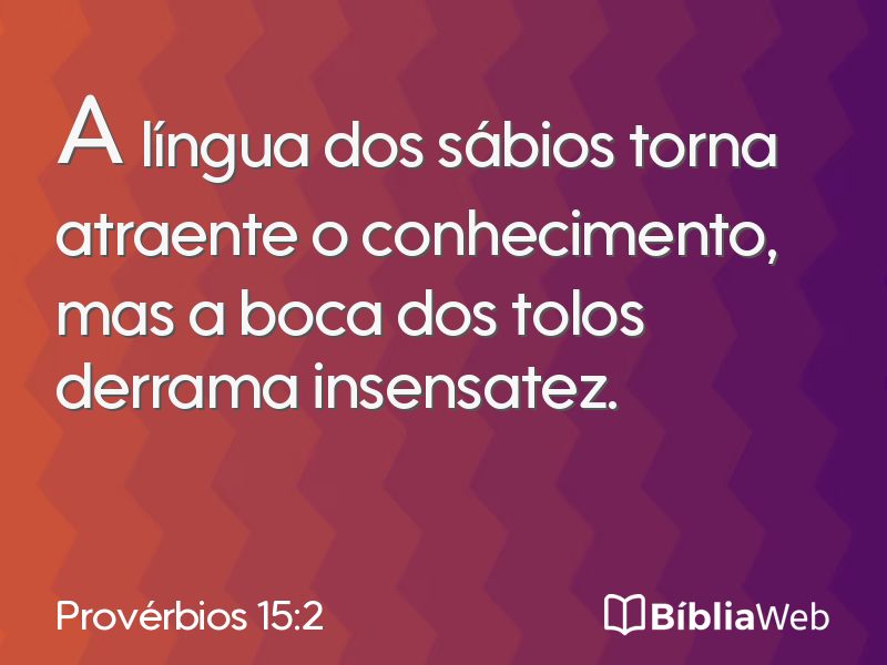 Provérbios 15:2 em imagem para compartilhar
