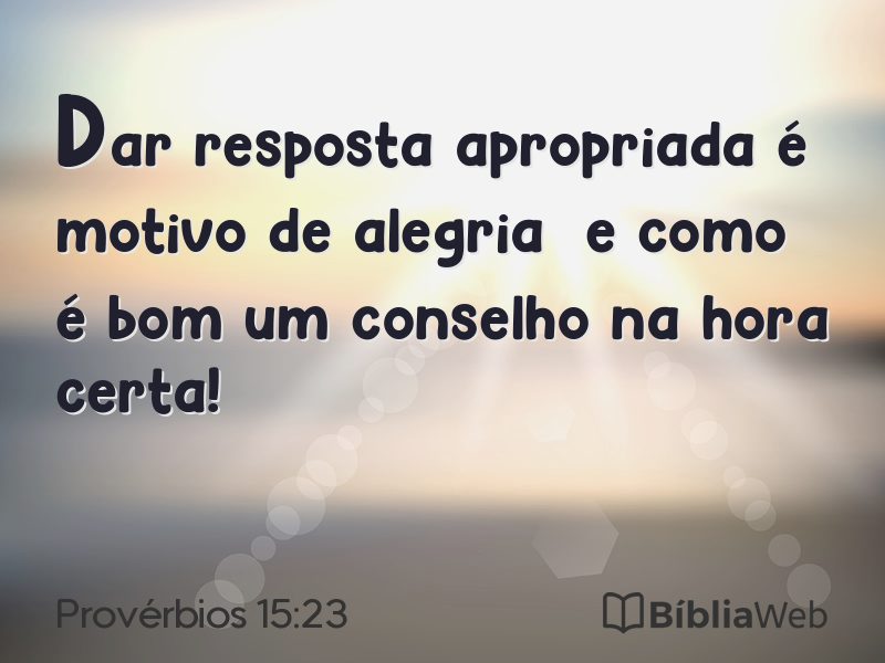Provérbios 15:23 em imagem para compartilhar