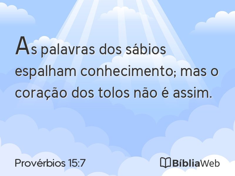 Provérbios 15:7 em imagem para compartilhar