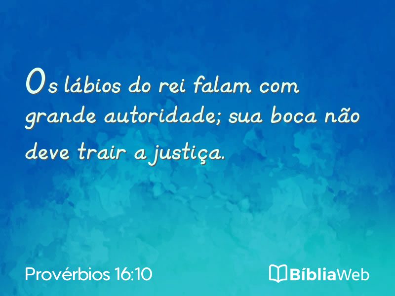 Provérbios 16:10 em imagem para compartilhar