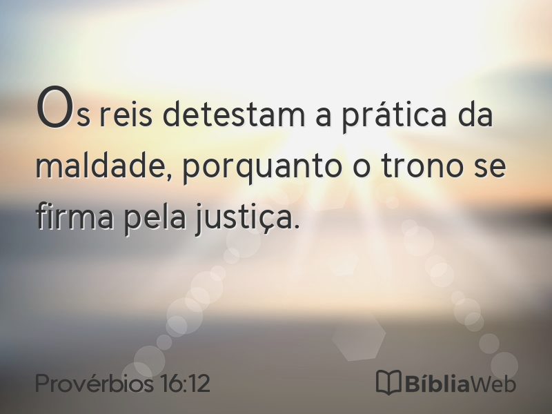 Provérbios 16:12 em imagem para compartilhar