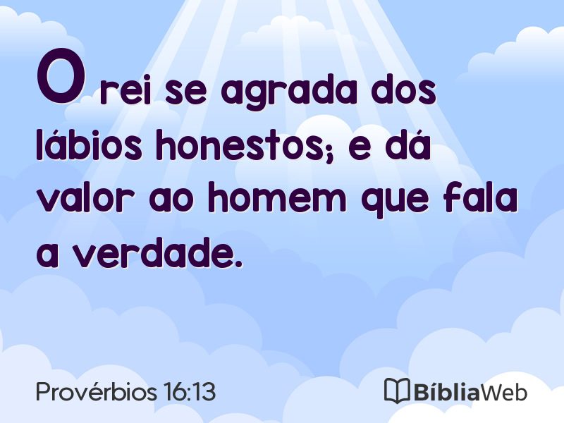 Provérbios 16:13 em imagem para compartilhar
