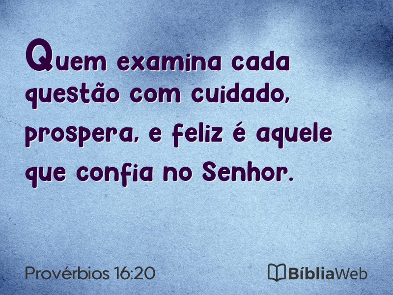 Provérbios 16:20 em imagem para compartilhar