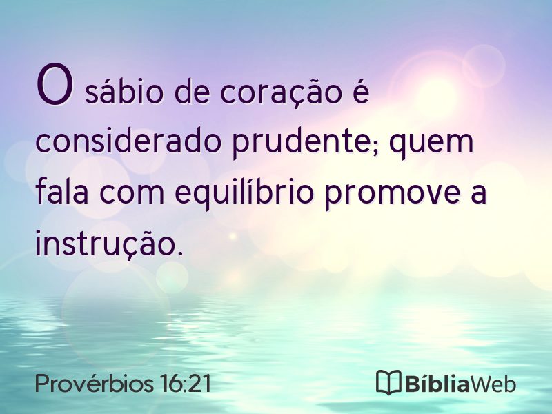Provérbios 16:21 em imagem para compartilhar