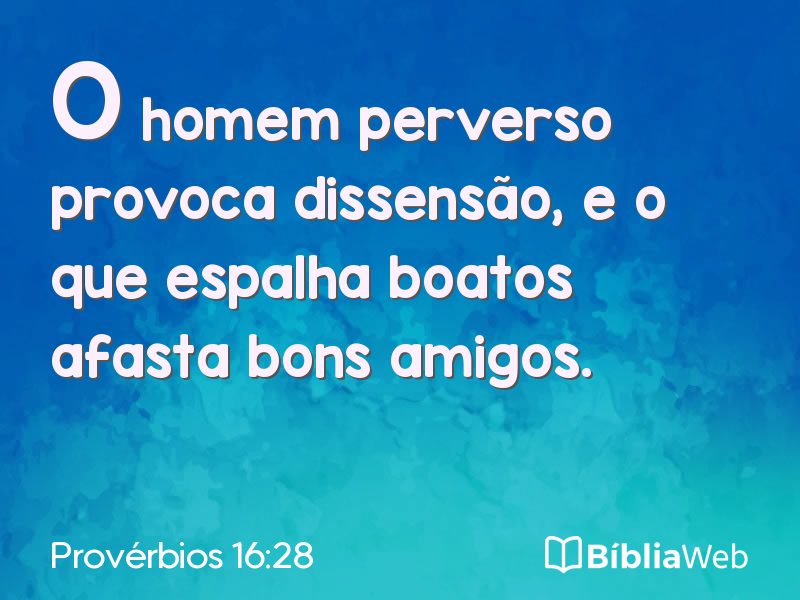 Provérbios 16:28 em imagem para compartilhar