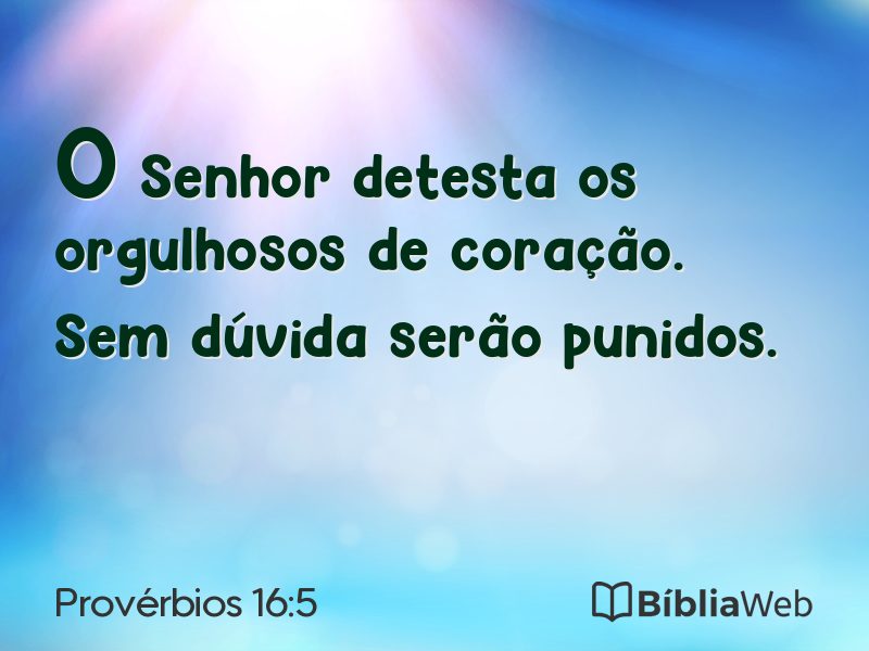 Provérbios 16:5 em imagem para compartilhar