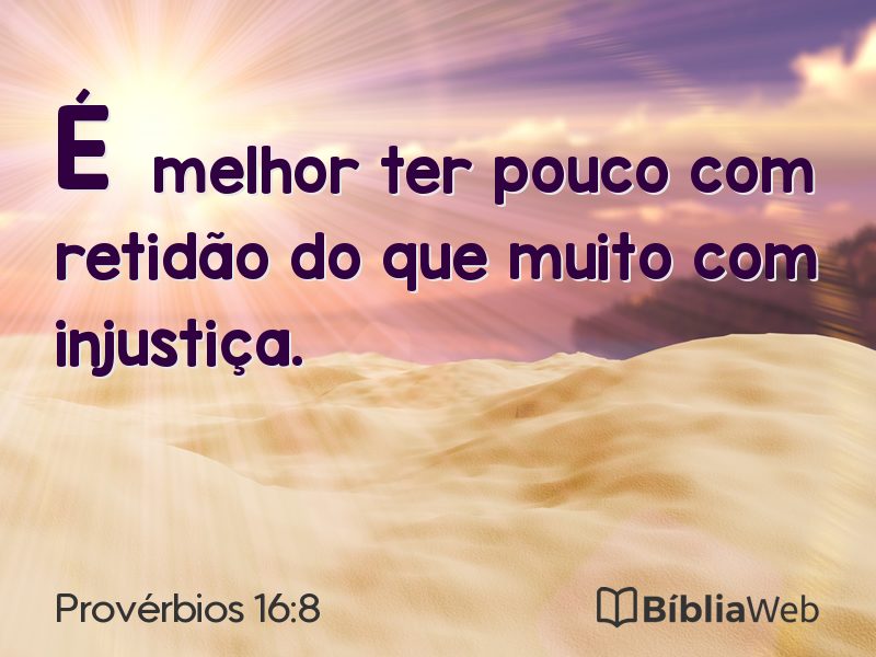 Provérbios 16:8 em imagem para compartilhar