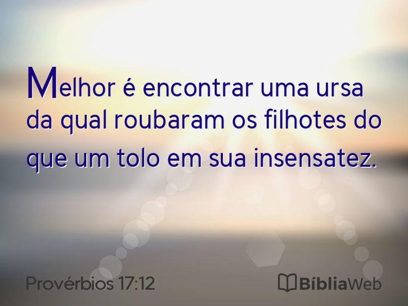 Provérbios 17:12 em imagem para compartilhar