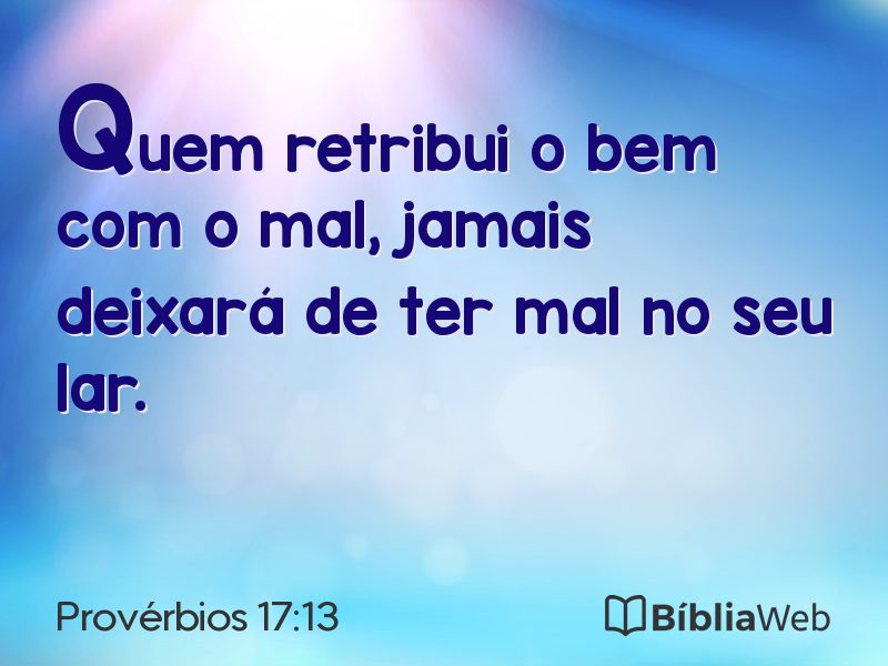 Provérbios 17:13 em imagem para compartilhar