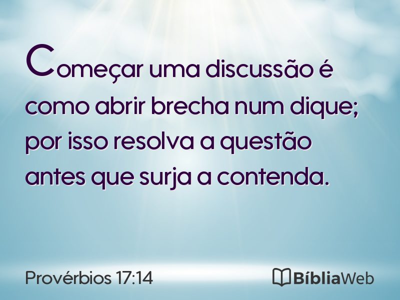 Provérbios 17:14 em imagem para compartilhar