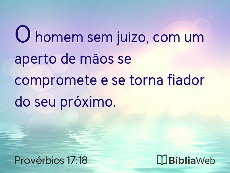 Provérbios 17:18 em imagem para compartilhar