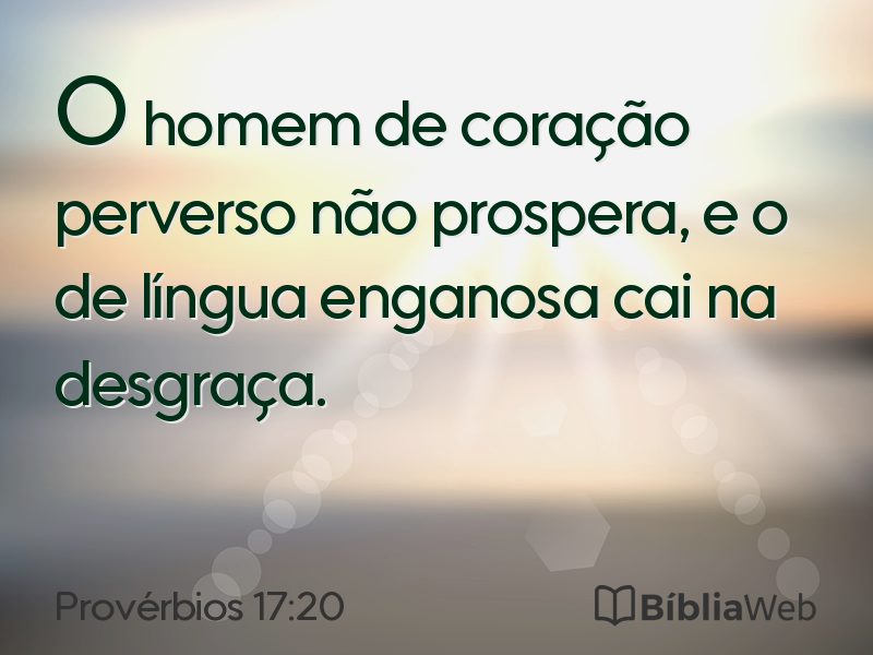 Provérbios 17:20 em imagem para compartilhar