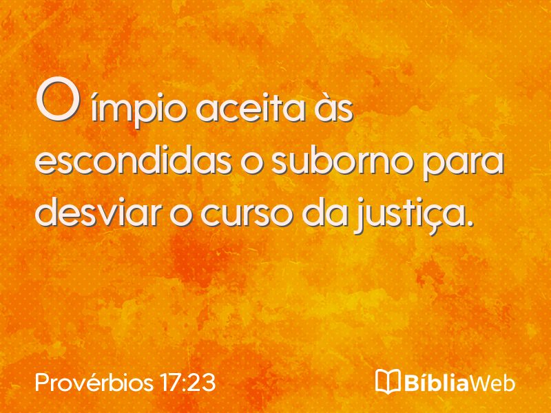 Provérbios 17:23 em imagem para compartilhar