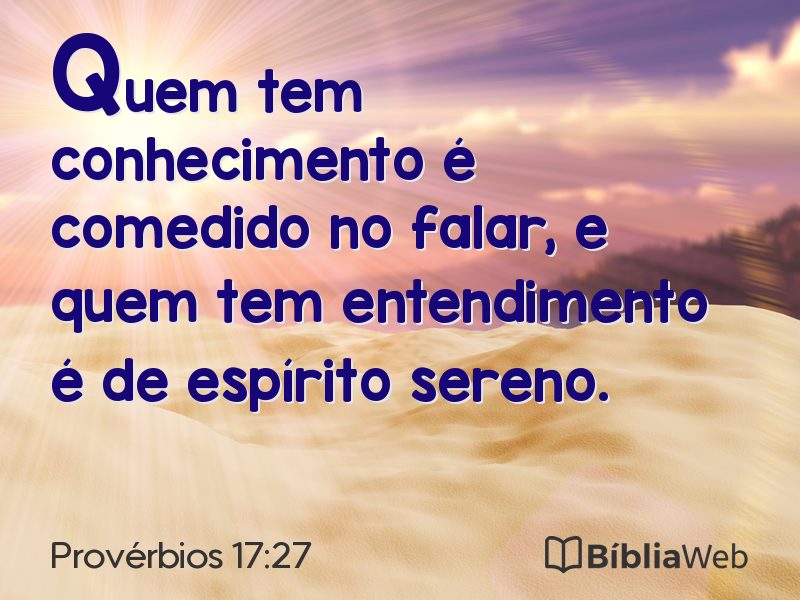 Provérbios 17:27 em imagem para compartilhar