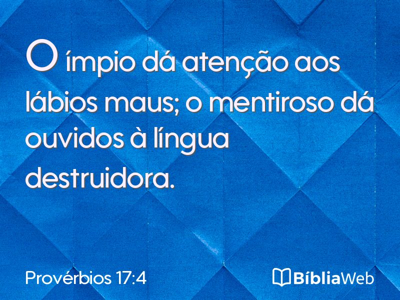 Provérbios 17:4 em imagem para compartilhar