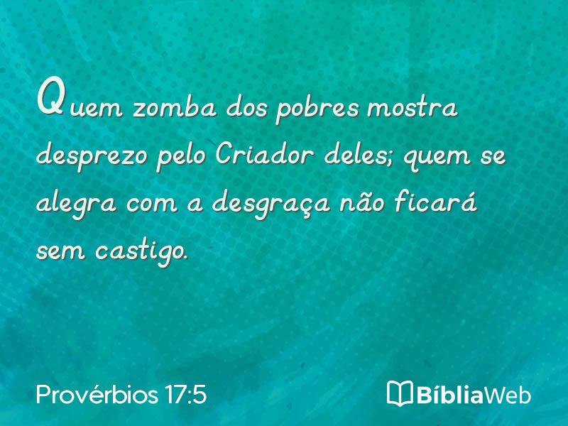 Provérbios 17:5 em imagem para compartilhar