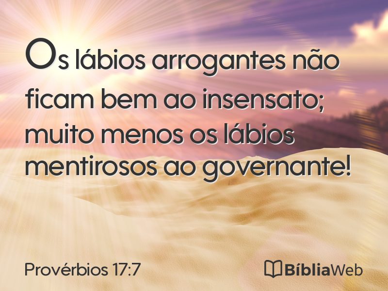 Provérbios 17:7 em imagem para compartilhar