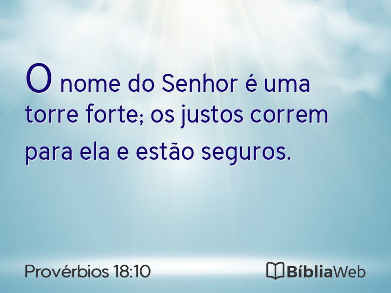 Provérbios 18:10 em imagem para compartilhar