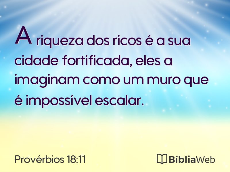 Provérbios 18:11 em imagem para compartilhar